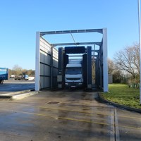 in the truck wash